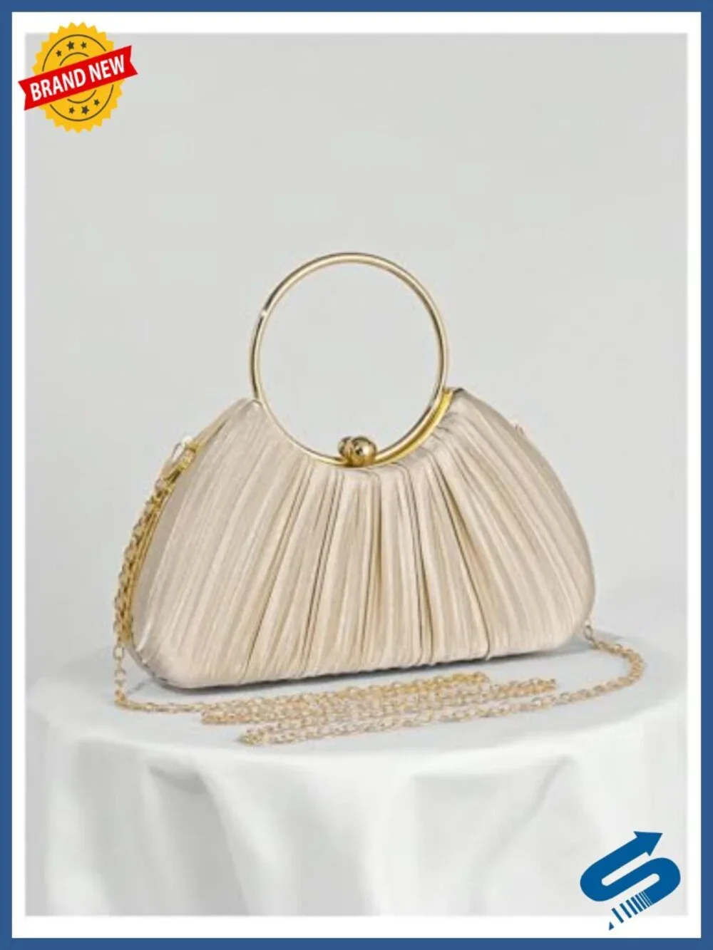 Shell Shaped Clutch Purse with Detachable Chain Strap Evening Bag